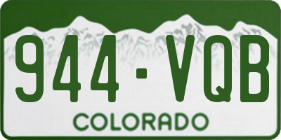 CO license plate 944VQB