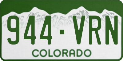 CO license plate 944VRN