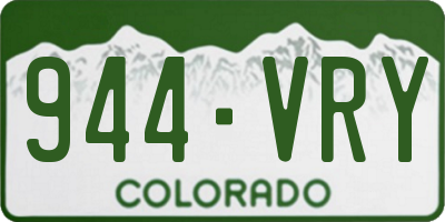 CO license plate 944VRY