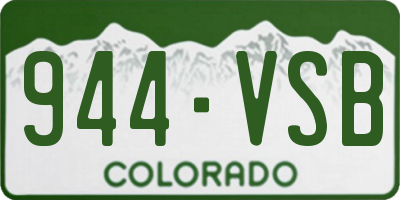 CO license plate 944VSB
