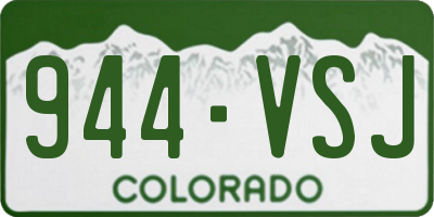 CO license plate 944VSJ