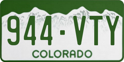 CO license plate 944VTY