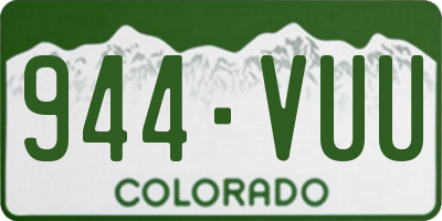 CO license plate 944VUU