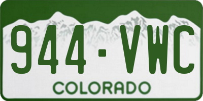 CO license plate 944VWC