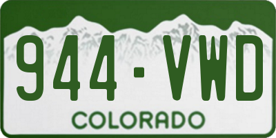 CO license plate 944VWD