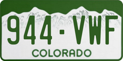 CO license plate 944VWF