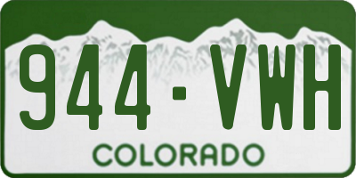 CO license plate 944VWH