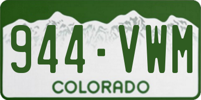 CO license plate 944VWM