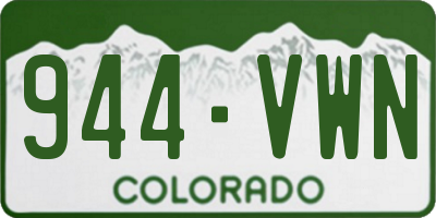 CO license plate 944VWN