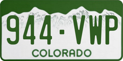 CO license plate 944VWP