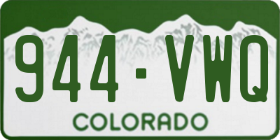 CO license plate 944VWQ