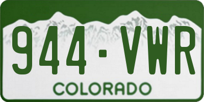 CO license plate 944VWR