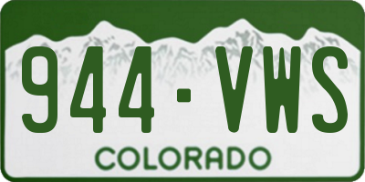 CO license plate 944VWS
