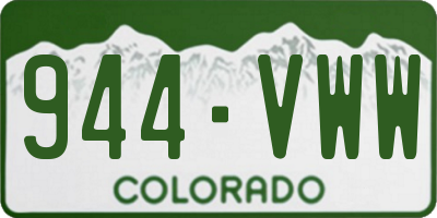 CO license plate 944VWW