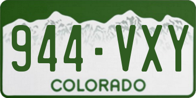 CO license plate 944VXY