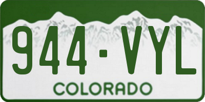 CO license plate 944VYL