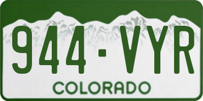 CO license plate 944VYR