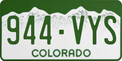 CO license plate 944VYS