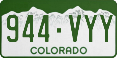 CO license plate 944VYY