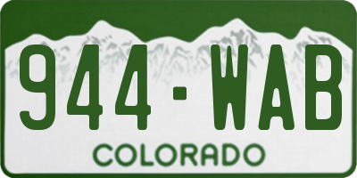 CO license plate 944WAB