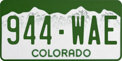 CO license plate 944WAE