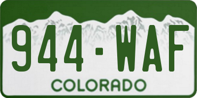 CO license plate 944WAF