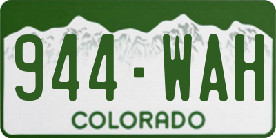 CO license plate 944WAH