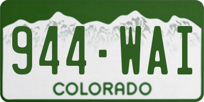 CO license plate 944WAI