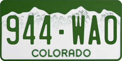 CO license plate 944WAO