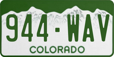 CO license plate 944WAV