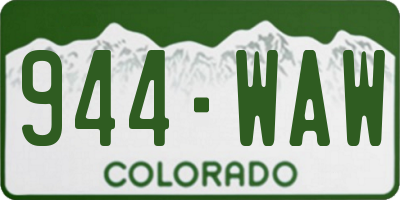 CO license plate 944WAW