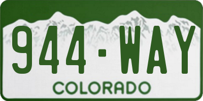 CO license plate 944WAY