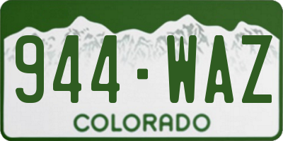 CO license plate 944WAZ