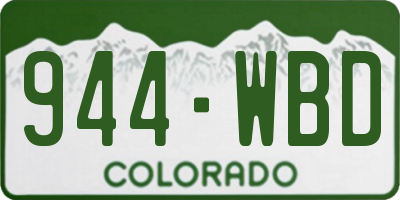 CO license plate 944WBD