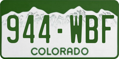 CO license plate 944WBF