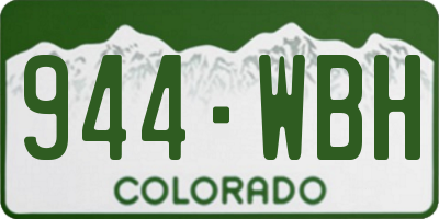 CO license plate 944WBH