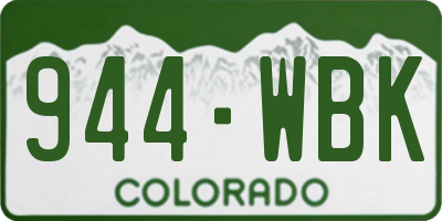 CO license plate 944WBK