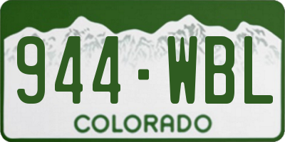 CO license plate 944WBL
