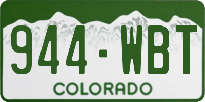 CO license plate 944WBT