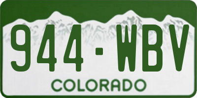CO license plate 944WBV