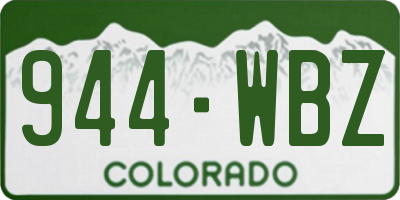 CO license plate 944WBZ