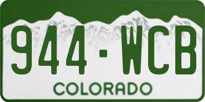 CO license plate 944WCB
