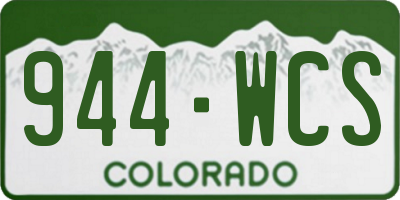 CO license plate 944WCS