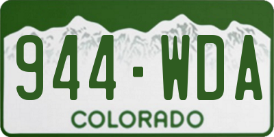 CO license plate 944WDA