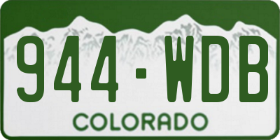 CO license plate 944WDB