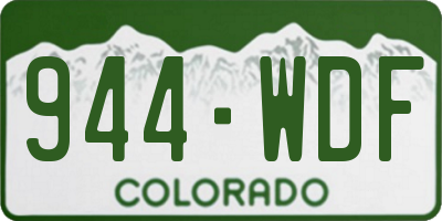 CO license plate 944WDF
