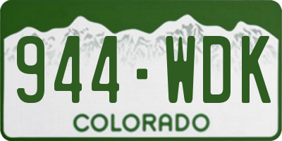 CO license plate 944WDK