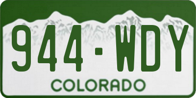 CO license plate 944WDY