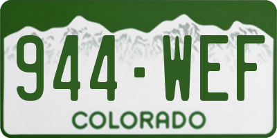 CO license plate 944WEF
