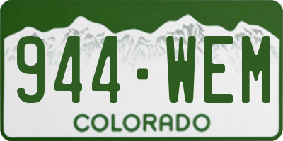 CO license plate 944WEM